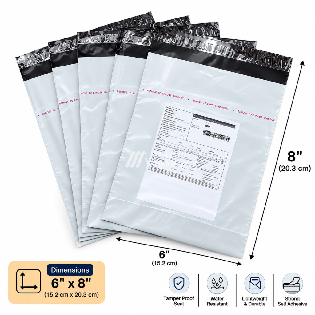 Ecommerce Poly Bag 6x8" - Pack Of 100 Pcs
