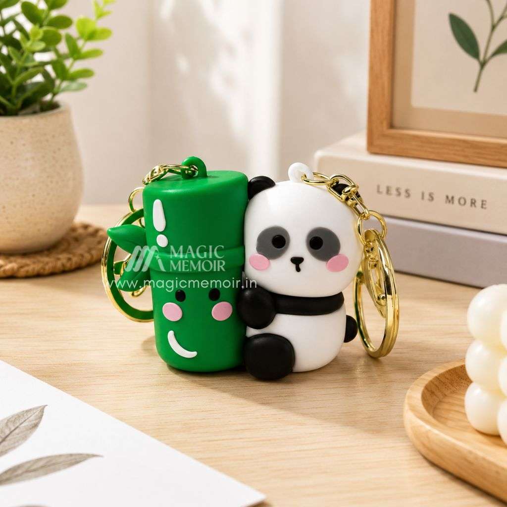 Magnetic Couple Keychain Set - Green Panda