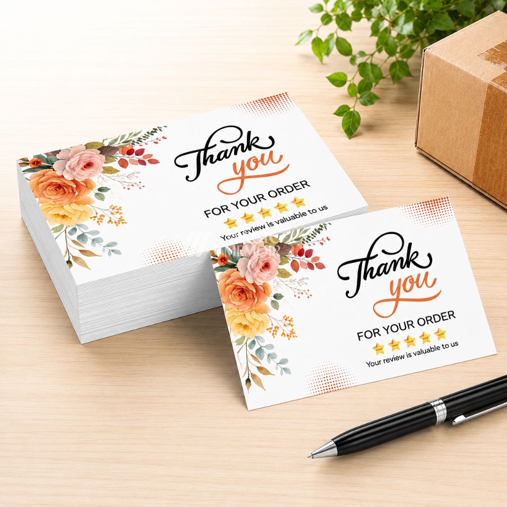 Floral Thank You Card – 3 × 2 Inch (1 Pc)