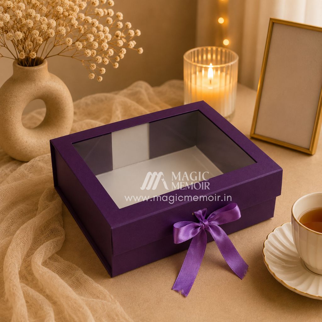 Ribbon Box Window 12x10x4" - Violet
