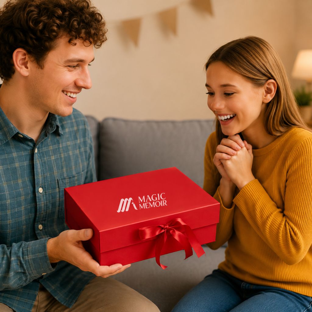 Ribbon Box Plain 12x10x4" - Red