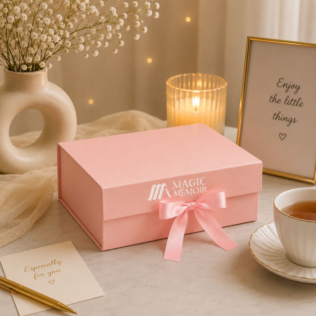 Ribbon Box Plain 12x10x4" - Pink
