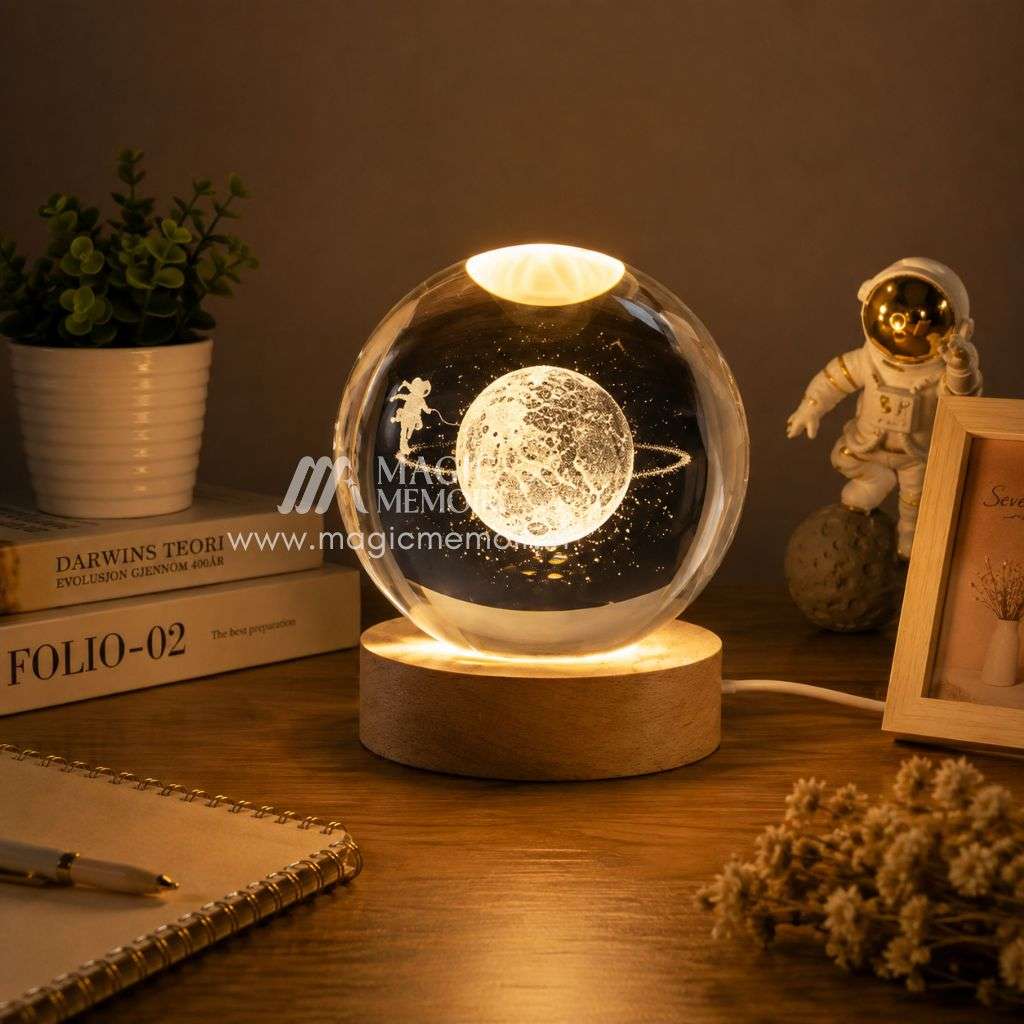 3D Crystal Ball Night Lamp – Assorted Design