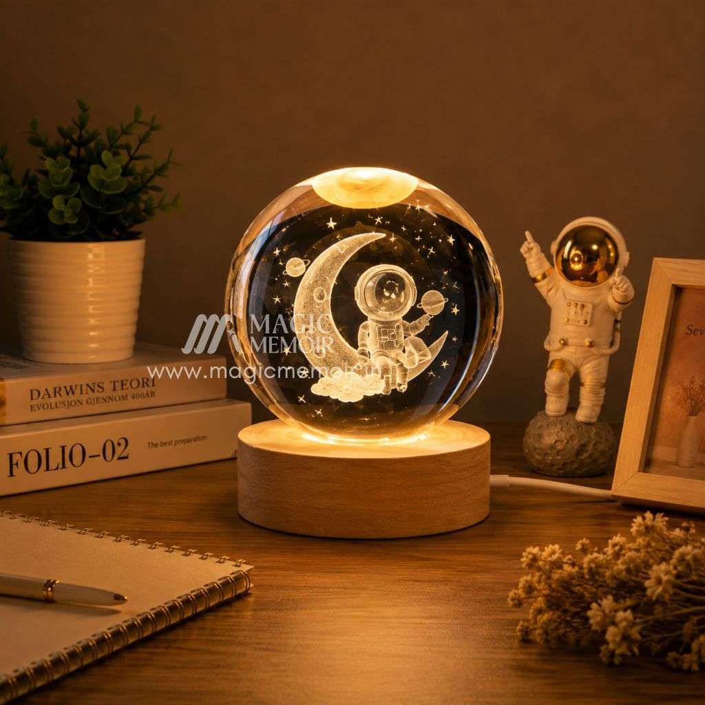 3D Crystal Ball Night Lamp – Assorted Design