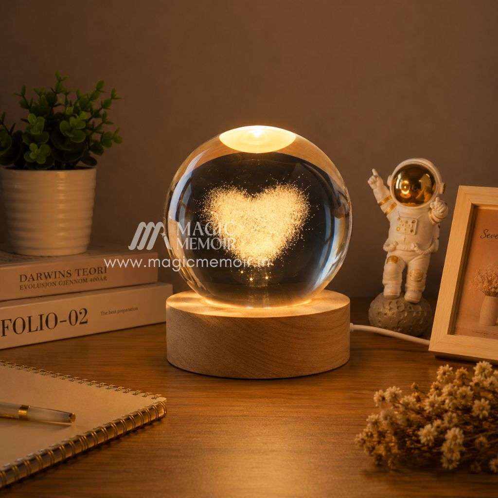 3D Crystal Ball Night Lamp – Assorted Design