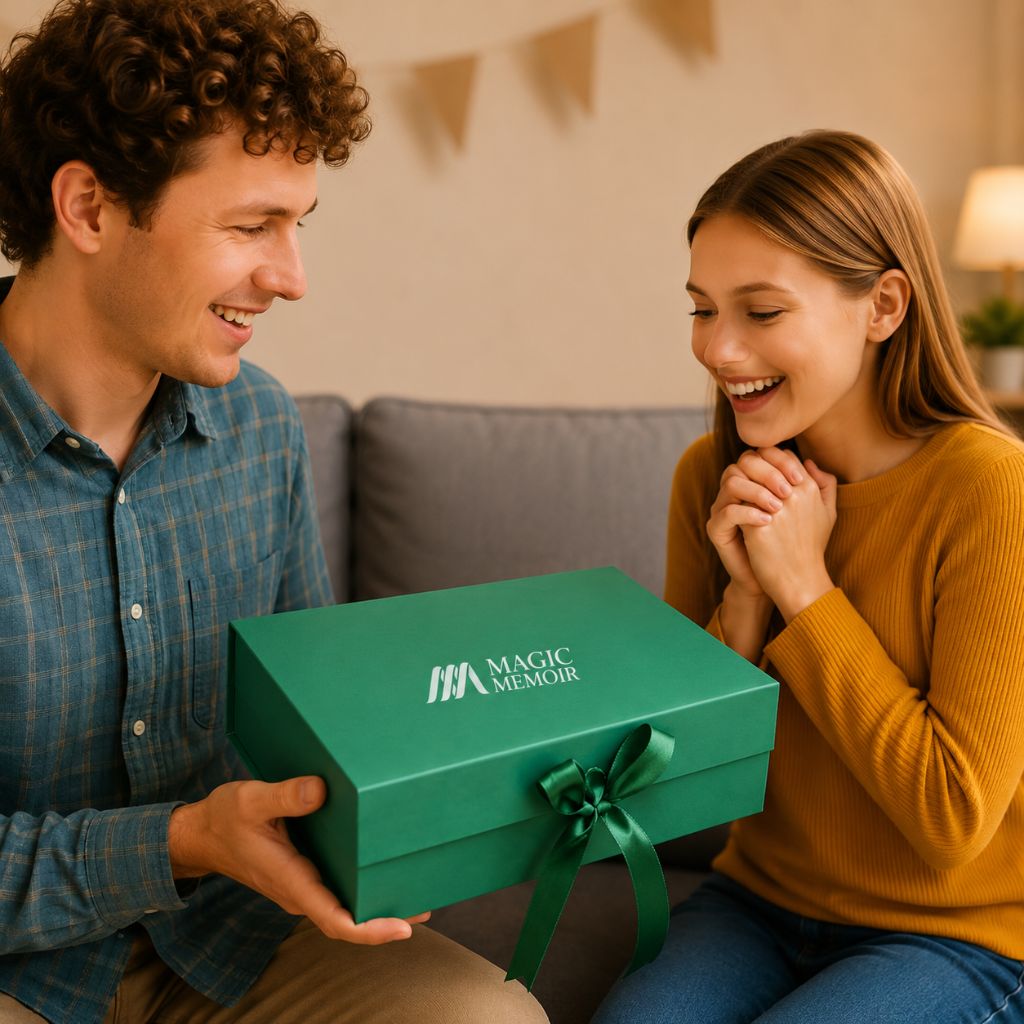 Ribbon Box Plain 12x10x4" - Dark Green