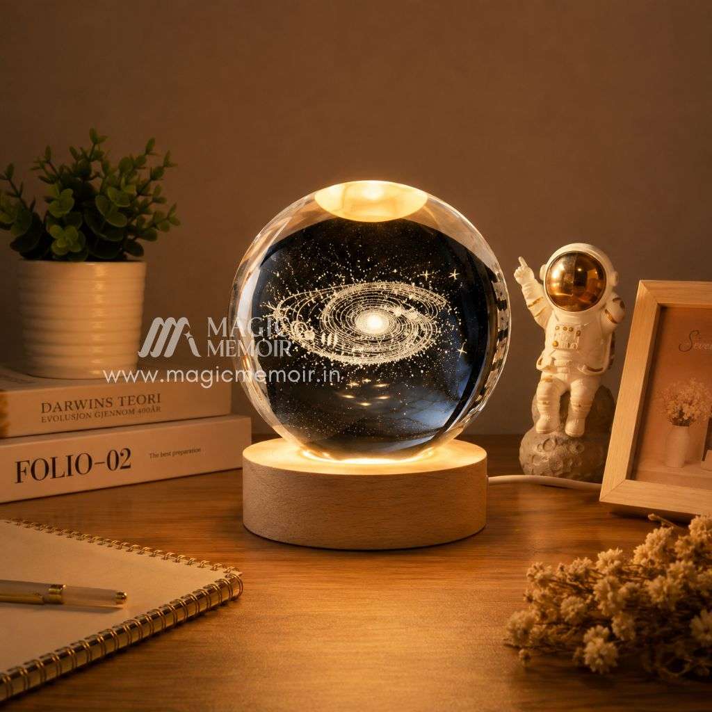 3D Crystal Ball Night Lamp – Assorted Design