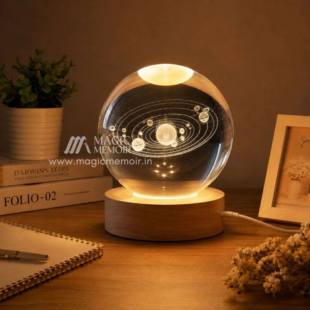 3D Crystal Ball Night Lamp – Assorted Design
