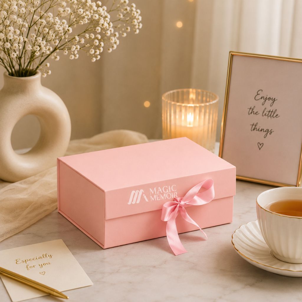 Ribbon Box Plain 10x8x4" - Pink