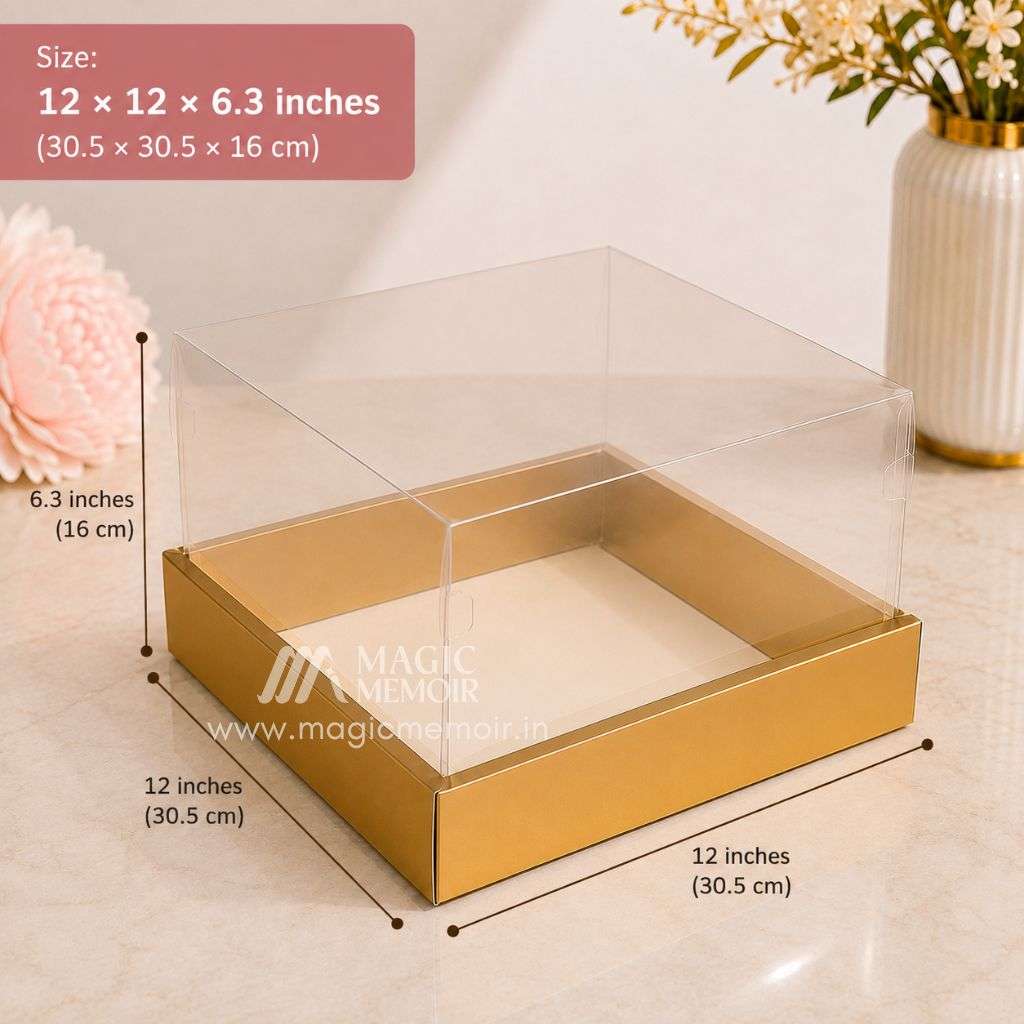 Foldable Top Transparent 12x12" - Gold