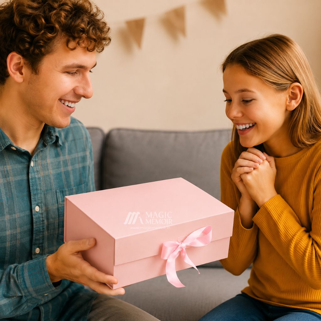 Ribbon Box Plain 10x8x4" - Pink