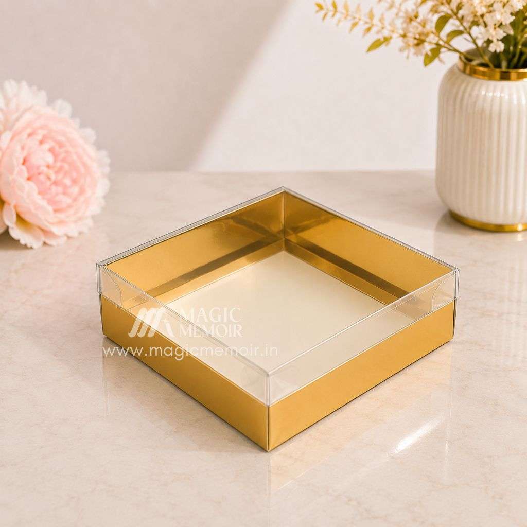 Foldable Top Transparent 10x10" - Gold