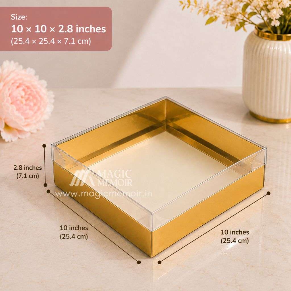 Foldable Top Transparent 10x10" - Gold