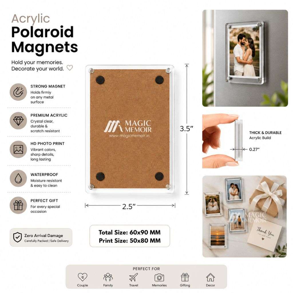 Acrylic Poloroid Fridge Magnets (3.5x2.5")