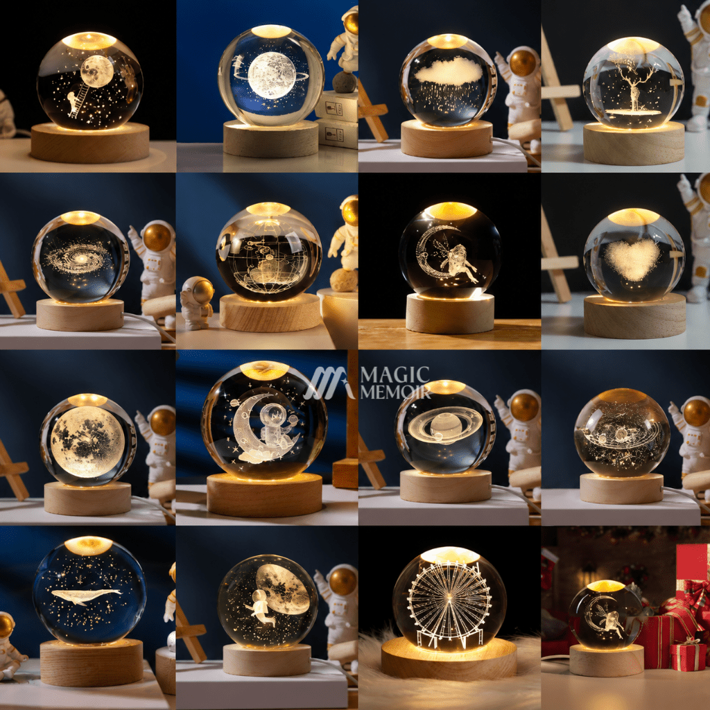 Crystal Ball Night Lamp - Assorted Design - Magic Memoir