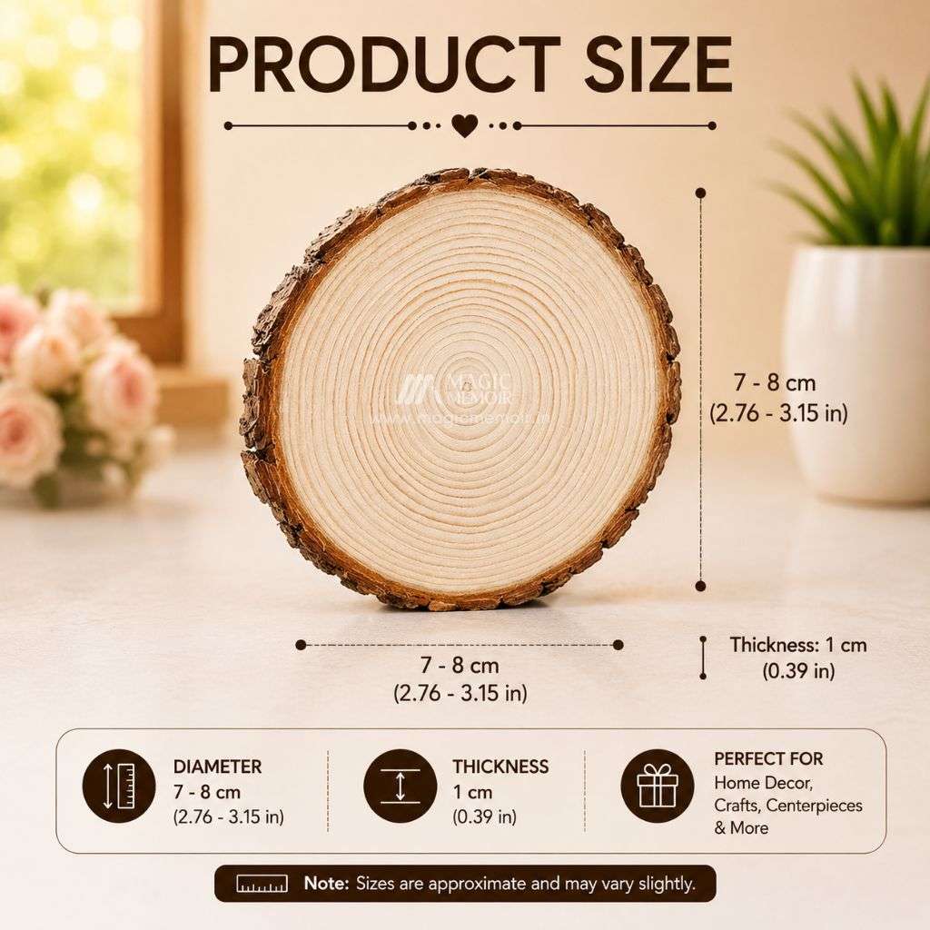 Wooden Slice Round Small - 7-8cms x 1cm