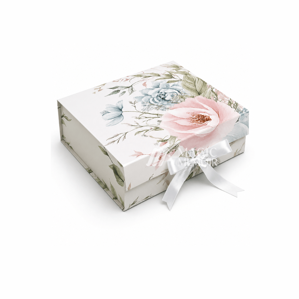 Ribbon Box 12x10x4" - Printed Patterns - Magic Memoir