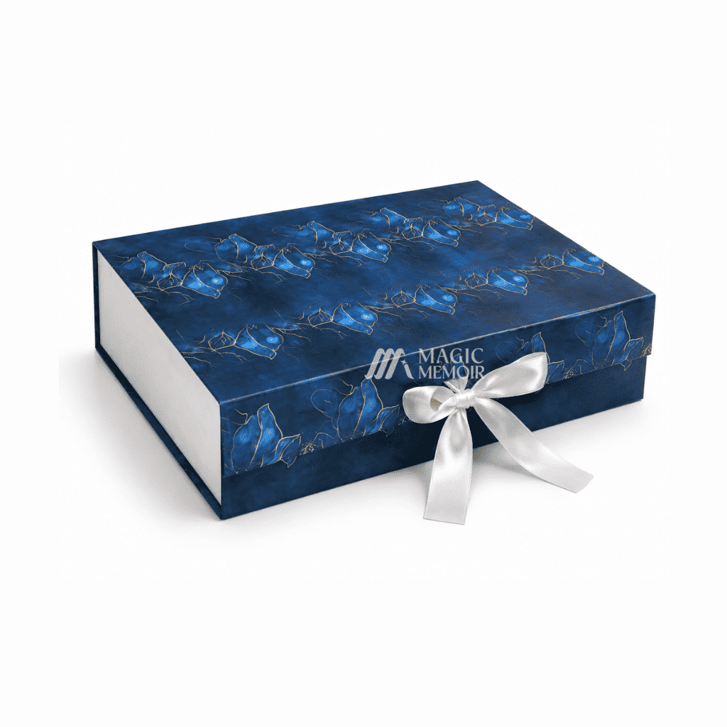 Ribbon Box 14x10x4" - Printed Marble - Magic Memoir