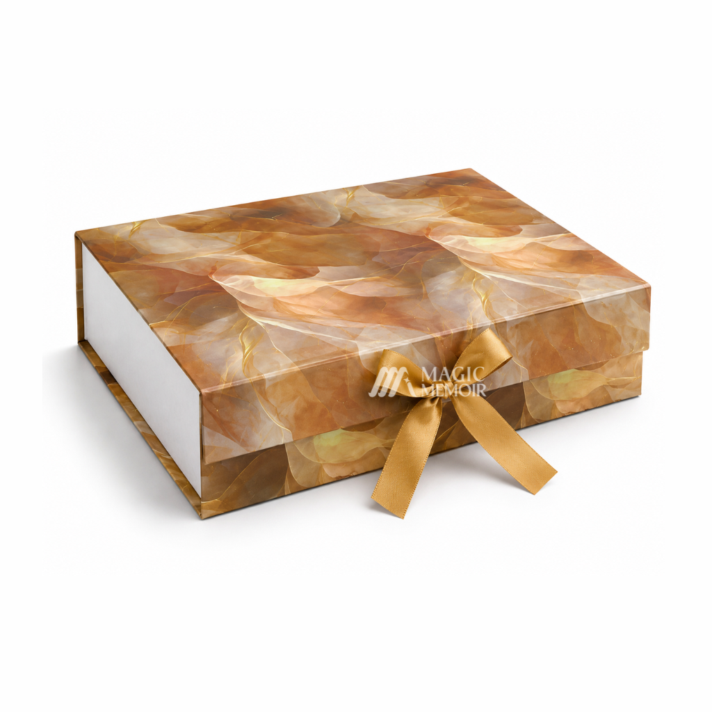 Ribbon Box 14x10x4" - Printed Marble