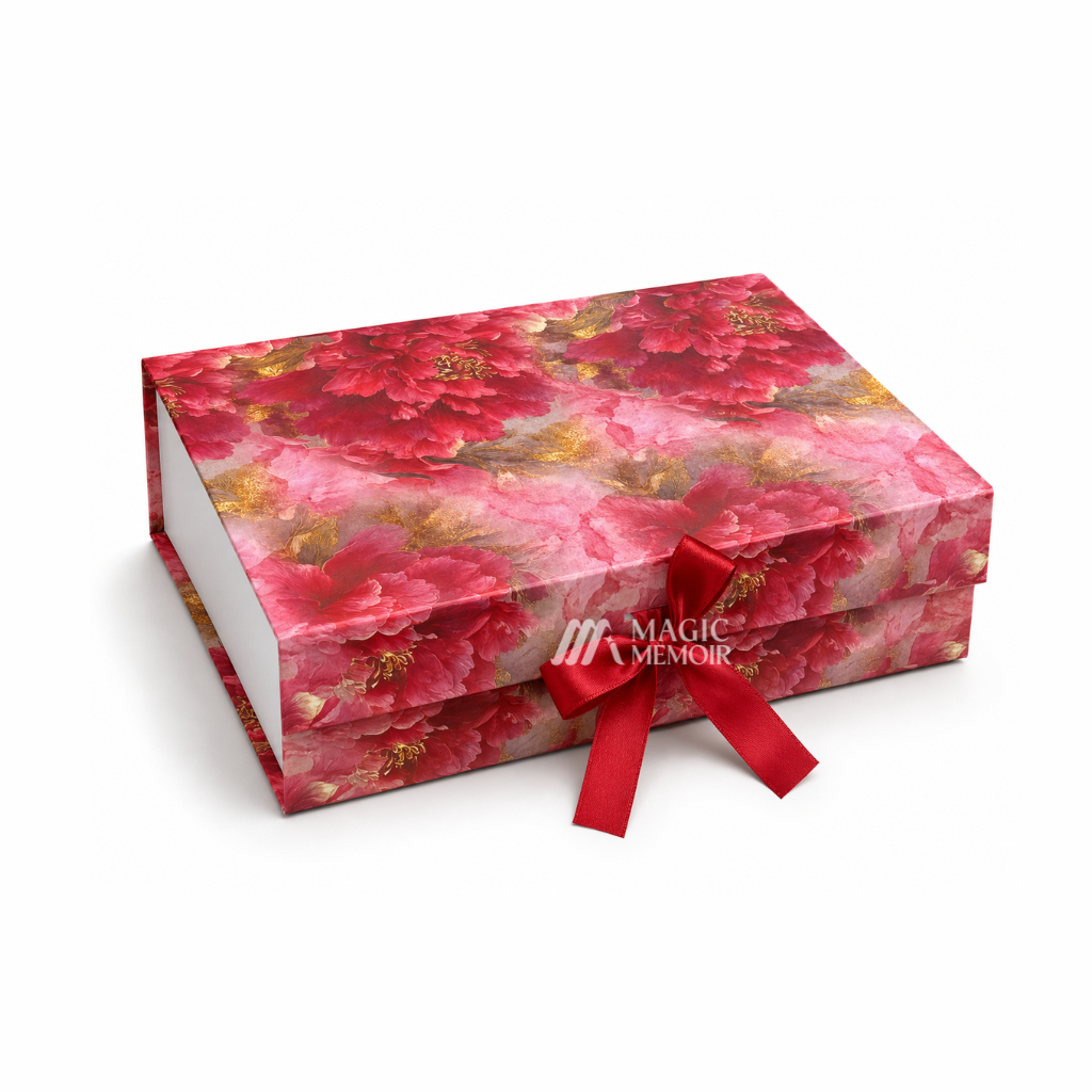 Ribbon Box 14x10x4" - Printed Marble