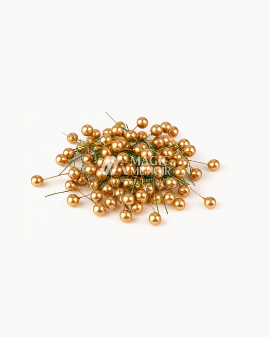 Artificial Berries - Gold (Small-100pcs)