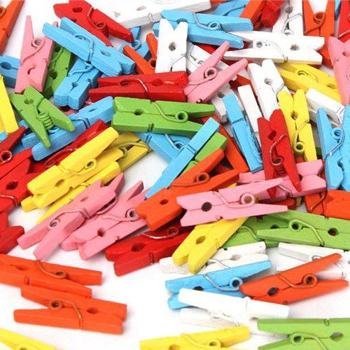 Wooden Coloured Clips