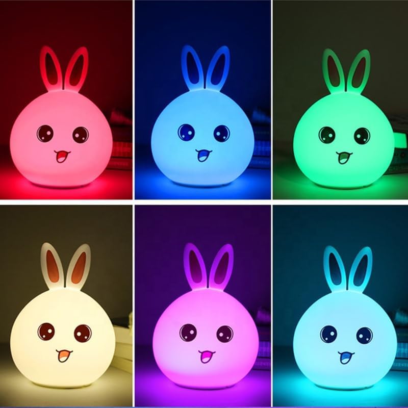 Silicon Rabbit Lamp - Multicolour Rechargeable