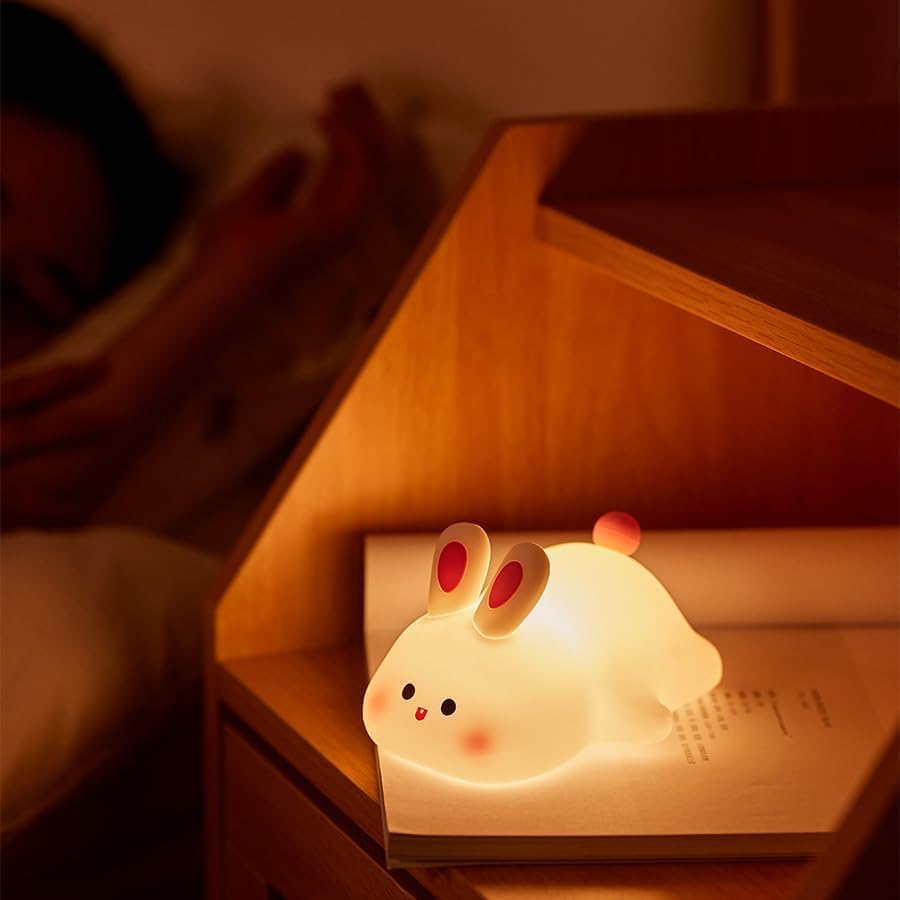 Silicon Sleeping Rabbit Lamp - Multicolour Rechargeable