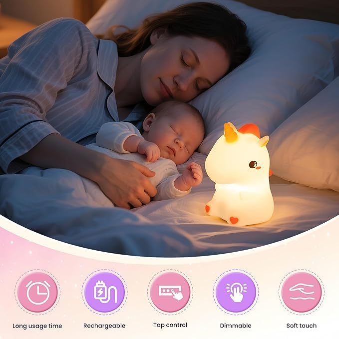 Silicon Unicorn Lamp - Multicolour Rechargeable