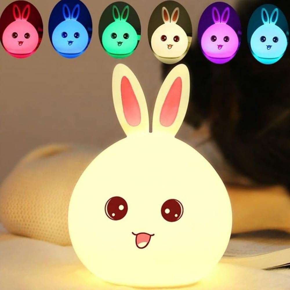 Silicon Rabbit Lamp - Multicolour Rechargeable
