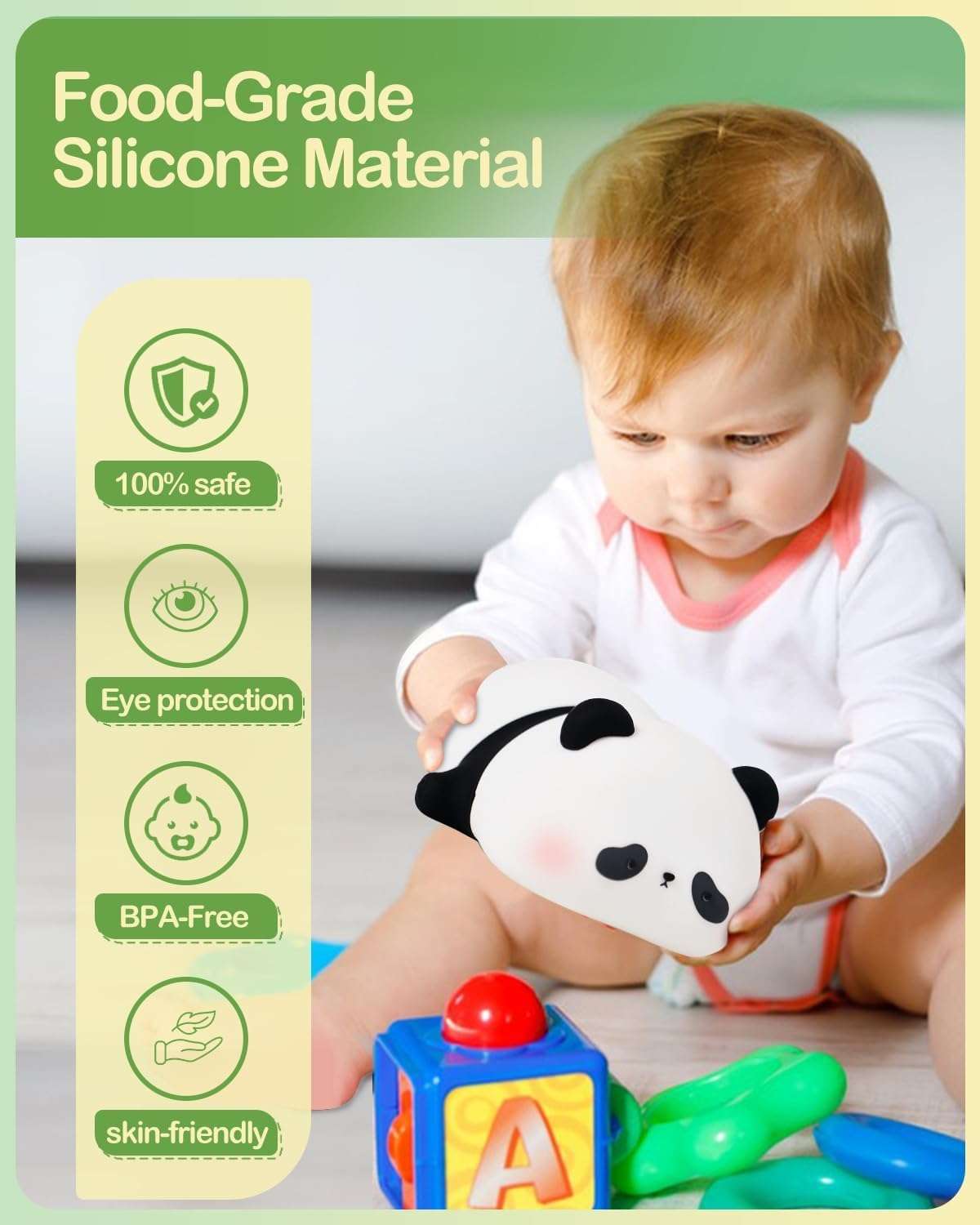 Silicon Sleeping Panda Lamp - Multicolour Rechargeable