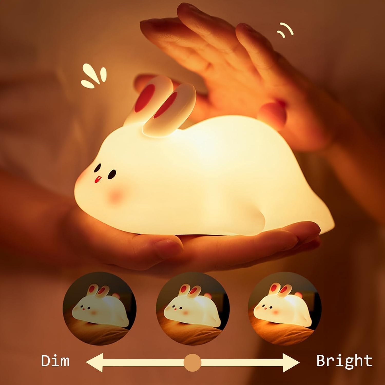 Silicon Sleeping Rabbit Lamp - Multicolour Rechargeable