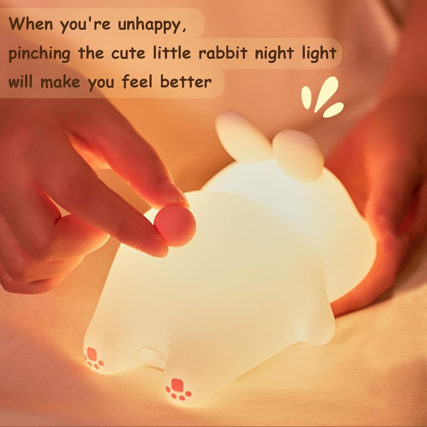 Silicon Sleeping Rabbit Lamp - Multicolour Rechargeable