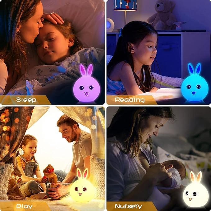 Silicon Rabbit Lamp - Multicolour Rechargeable