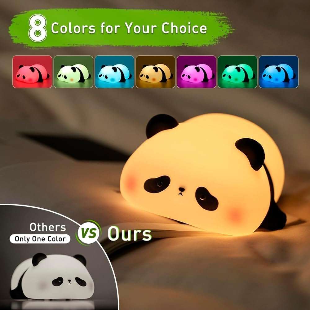Silicon Sleeping Panda Lamp - Multicolour Rechargeable