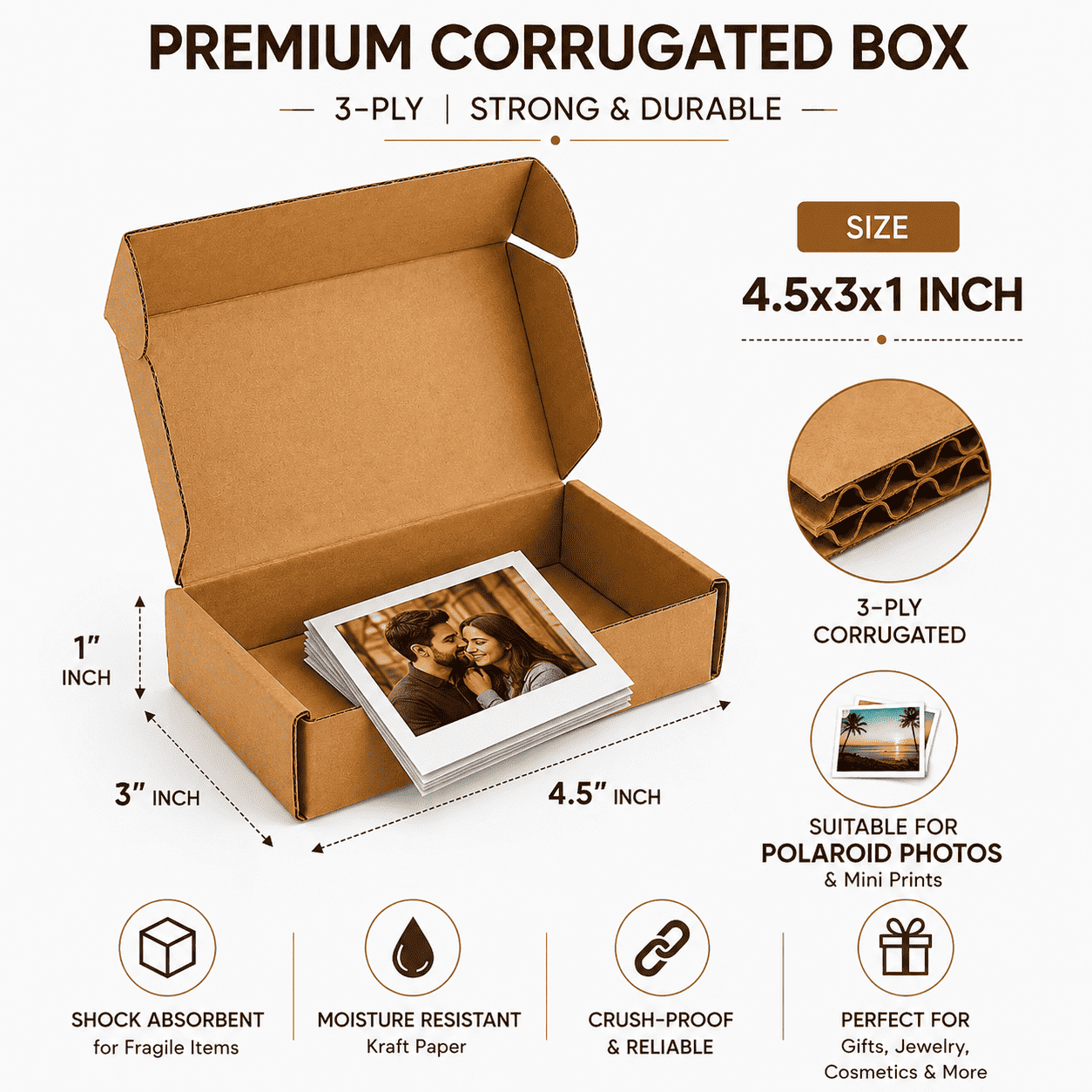 Corrugated Box – 4.5x3x1 Inch