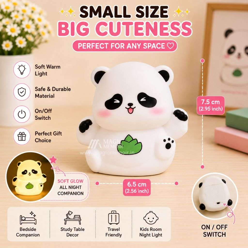 Mini Lamp – Panda Green Leaf