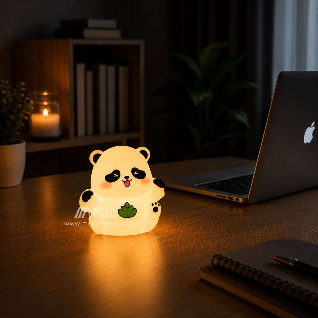 Mini Lamp – Panda Green Leaf