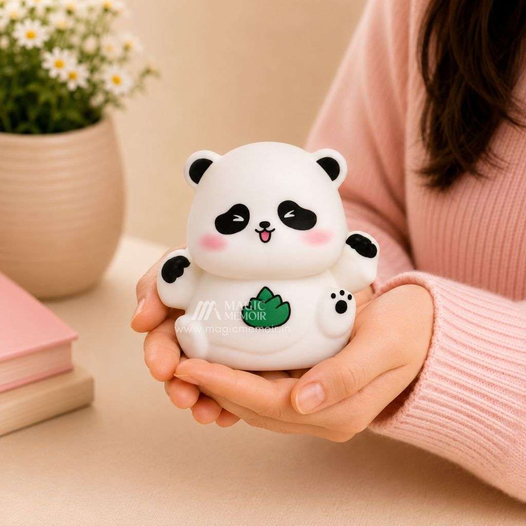 Mini Lamp – Panda Green Leaf
