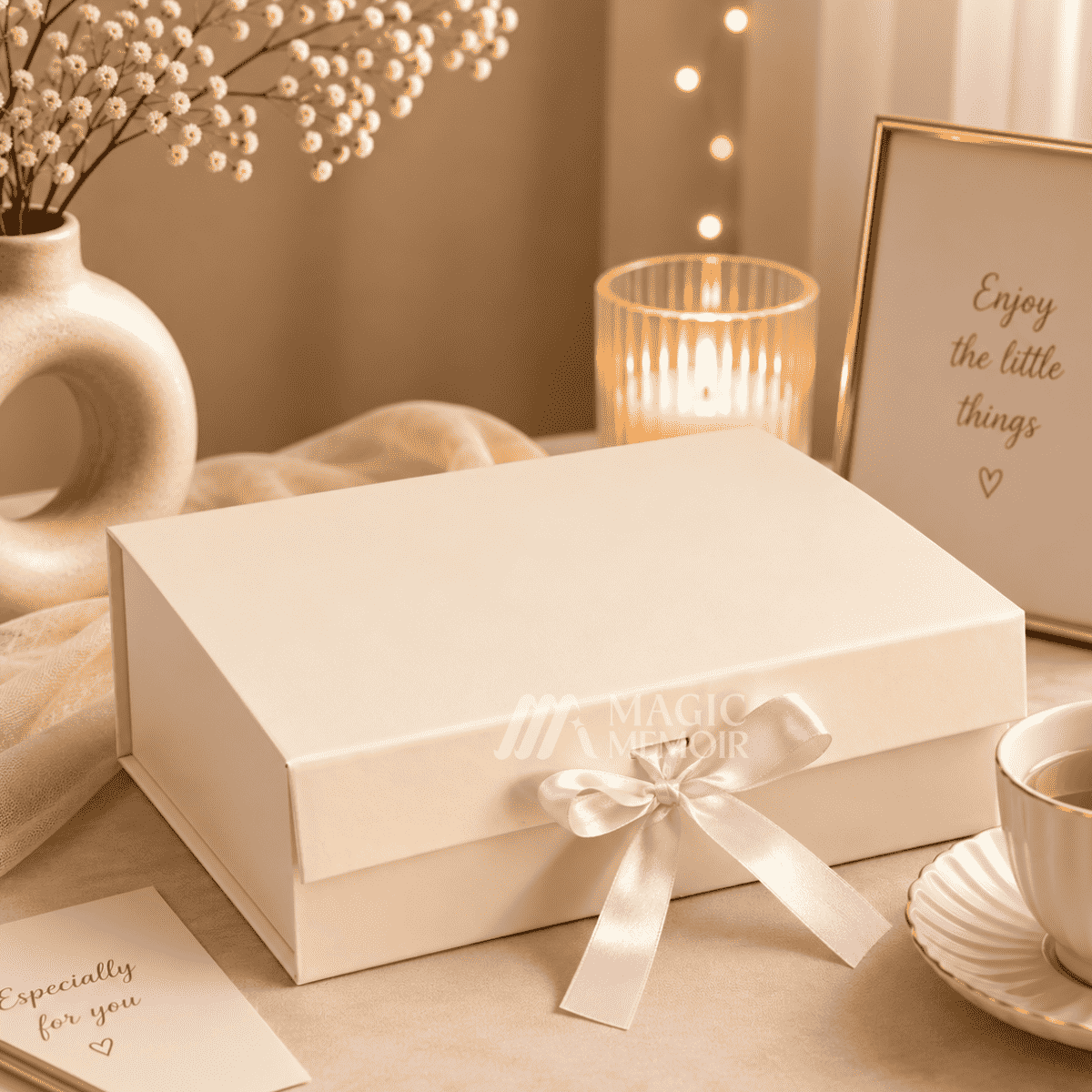 Ribbon Box 14x10x4" ( A4 Size ) - Cream