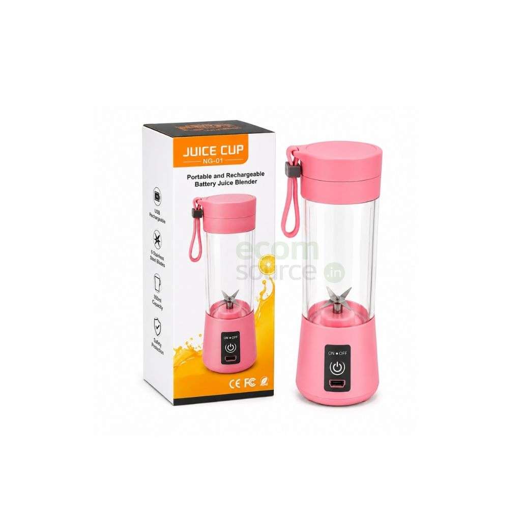 Portable Juicer Blender – USB Rechargeable 6-Blade Mini Electric Juicer for Fresh Juices & Smoothies