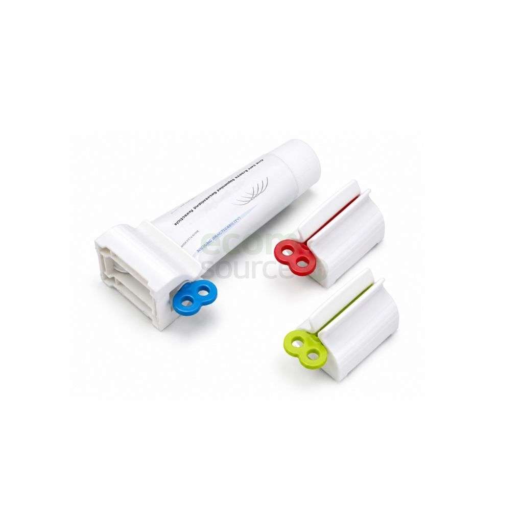 Rolling Toothpaste Squeezer with Tube Holder Stand – Rotating Toothpaste Dispenser for Bathroom (Assorted Colors)