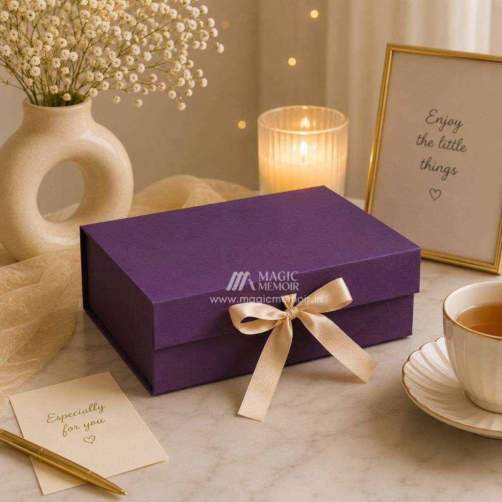 Ribbon Box Plain 14x10x4" - A4 Size