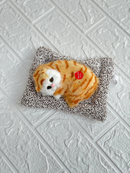 Sleeping Cat Plush Toy with Press Simulation