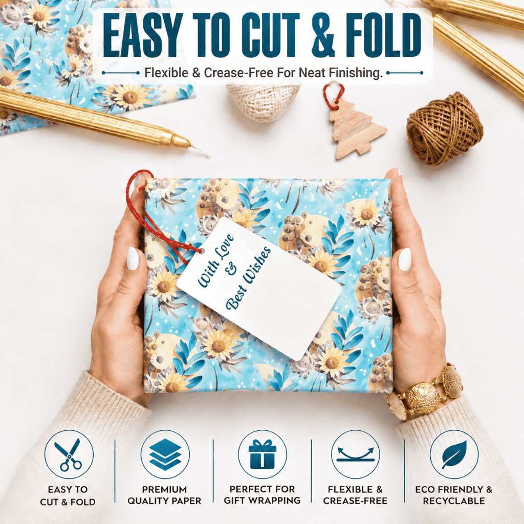 Wrapping Paper Assorted Designs - Floral Patterns (25Pcs)