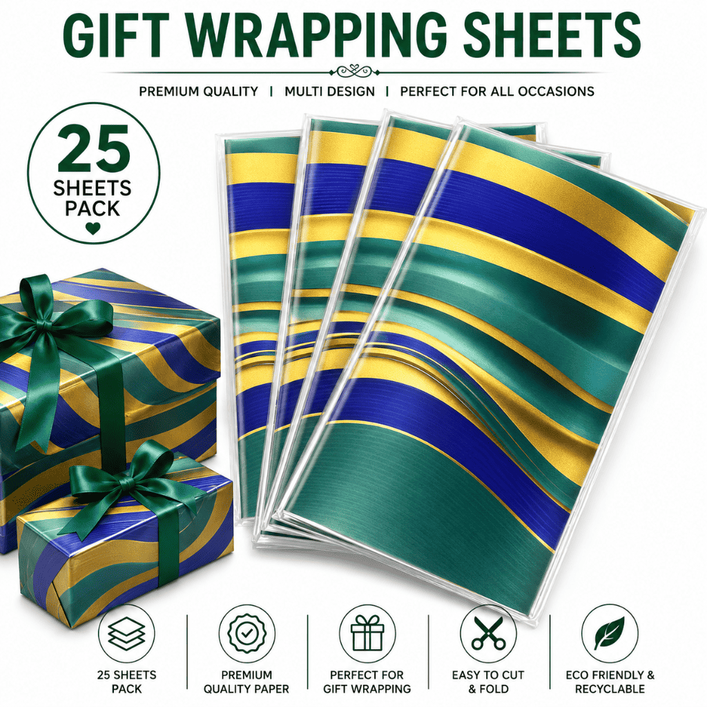 Wrapping Paper Assorted Designs - Marble Patterns (25 Pieces)