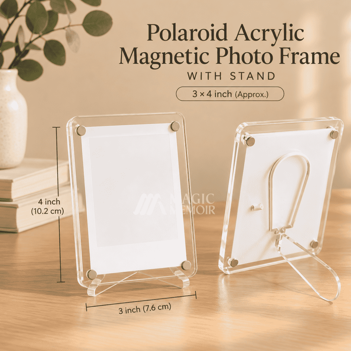Acrylic Poloroid Fridge Magnets (3.5x2.5") - With Stand