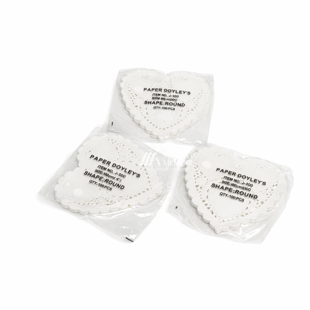 Dollies Paper White Heart 4" - 100pcs