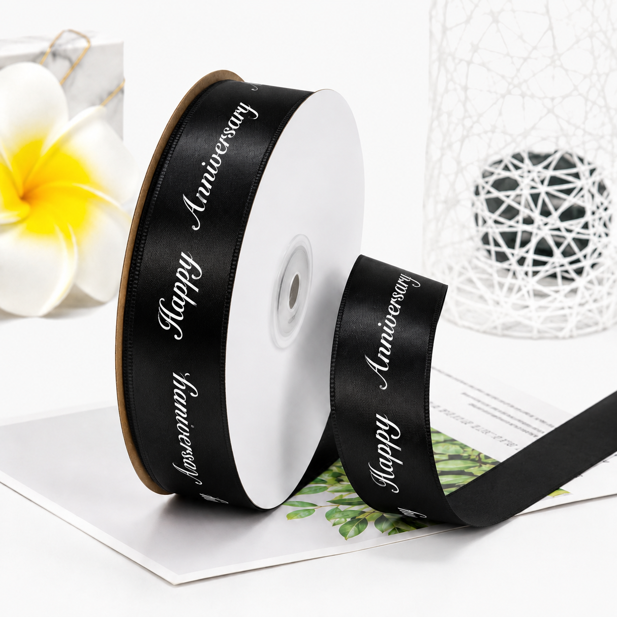 Wrapping Ribbon – "Happy Anniversary" (1 Inch)