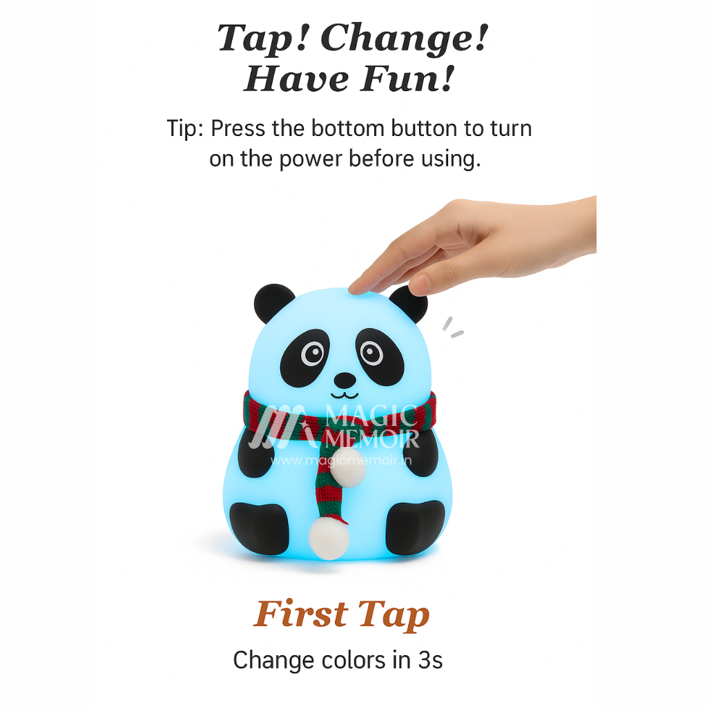 Silicone Panda Night Lamp - Colour Changing